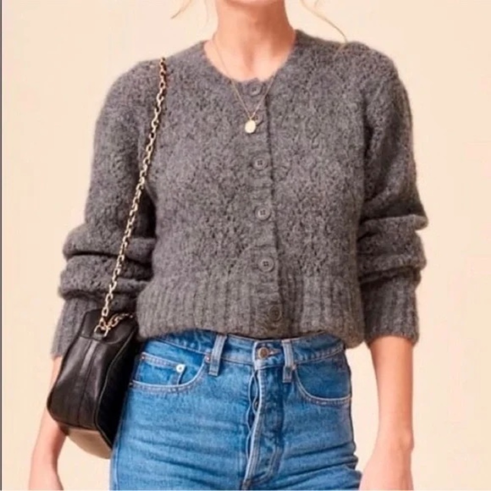 Cardigan Rouje grey knit size 34